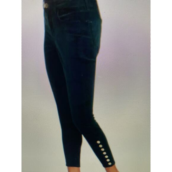 NWT L’AGENCE piper high rise skinny in Evergreen velvet size 25 - Picture 2 of 8